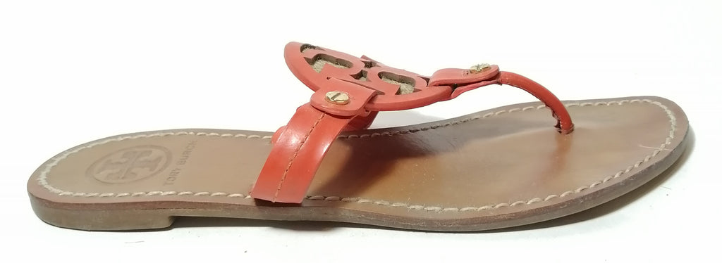 Tory Burch Orange Miller Burlap Sandals | Pre Loved |