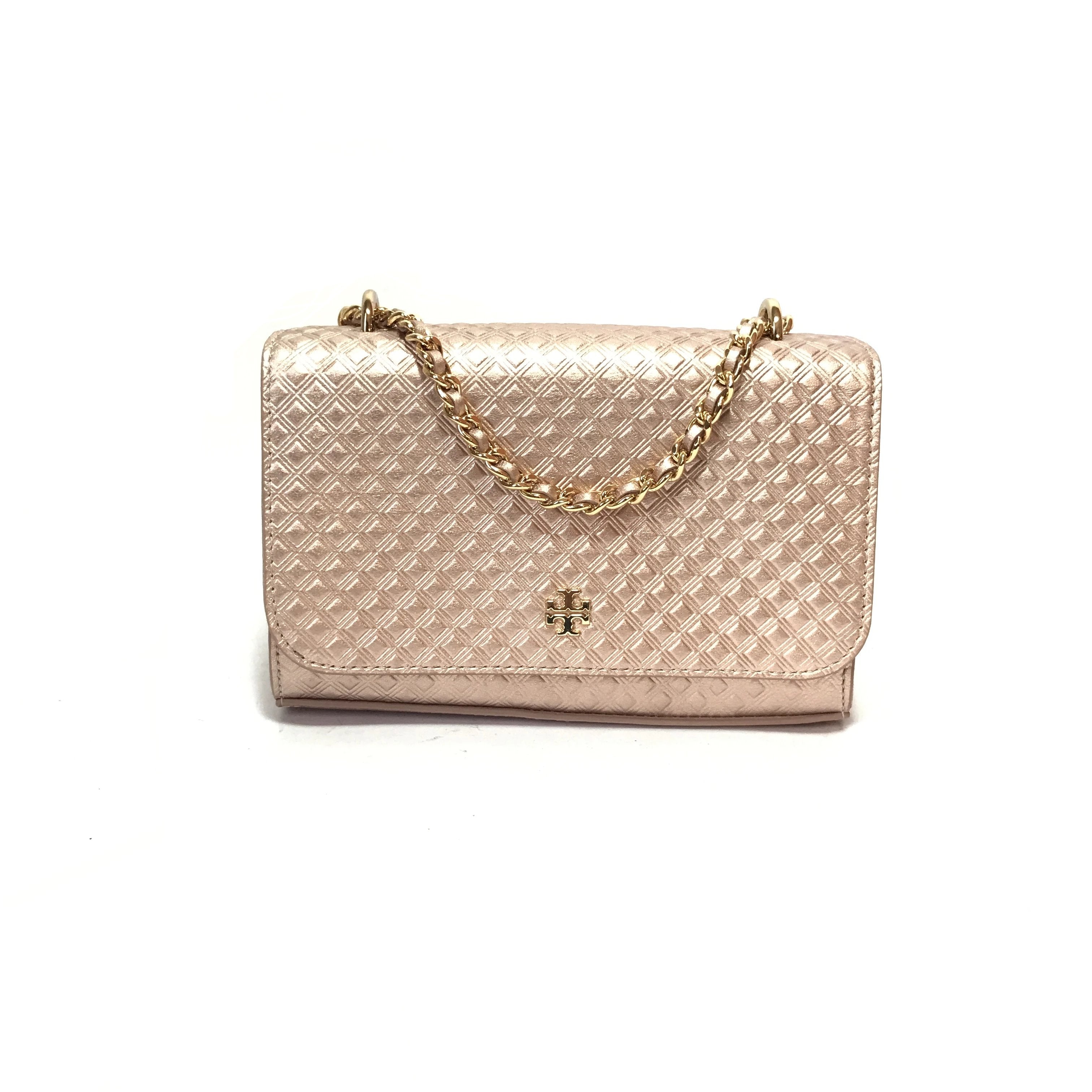 Tory Burch Marion Rose Gold Leather Cross Body Bag Like New Secret Stash