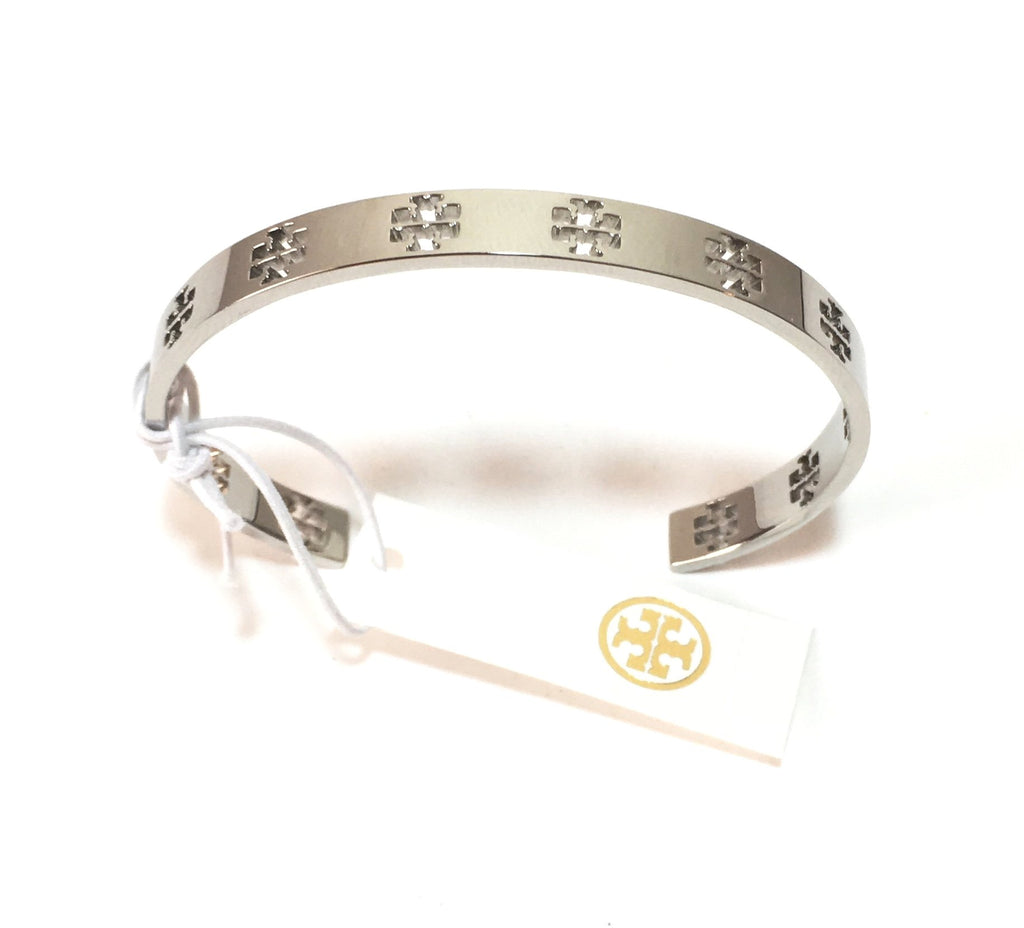 Tory Burch Silver Pierced T Cuff Bracelet | Brand New |