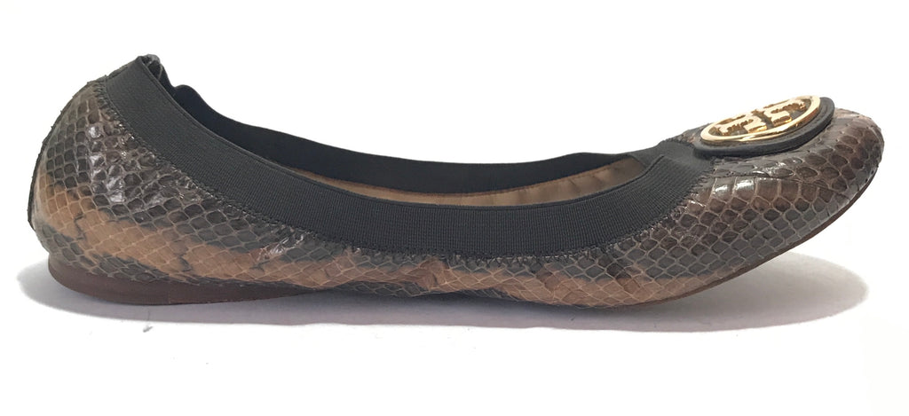 Tory Burch Snakeskin Reva Ballet Flats | Pre Loved |