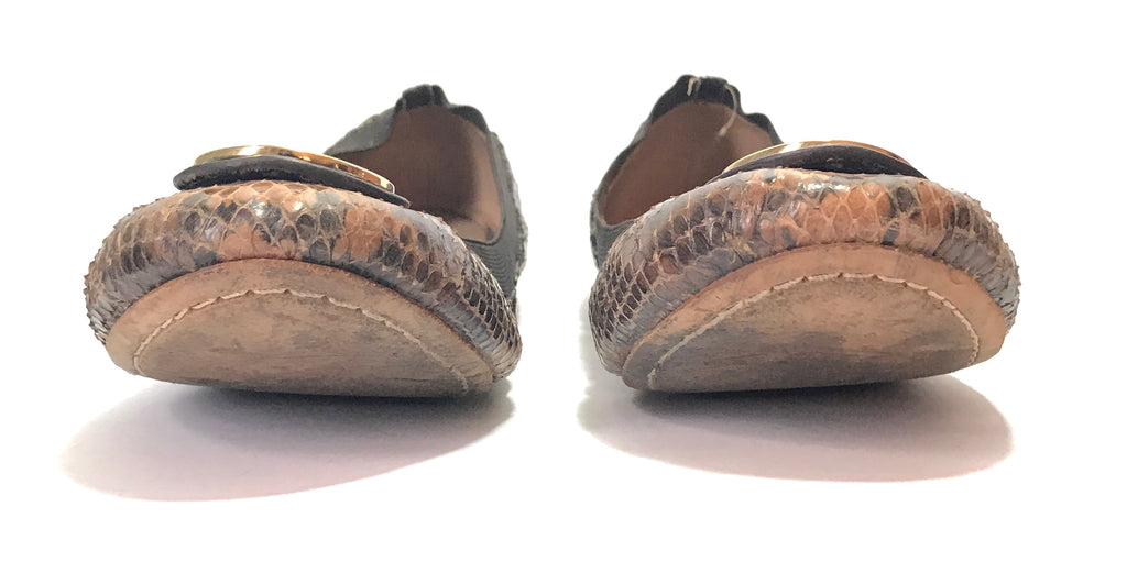 Tory Burch Snakeskin Reva Ballet Flats | Pre Loved |