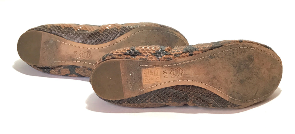 Tory Burch Snakeskin Reva Ballet Flats | Pre Loved |