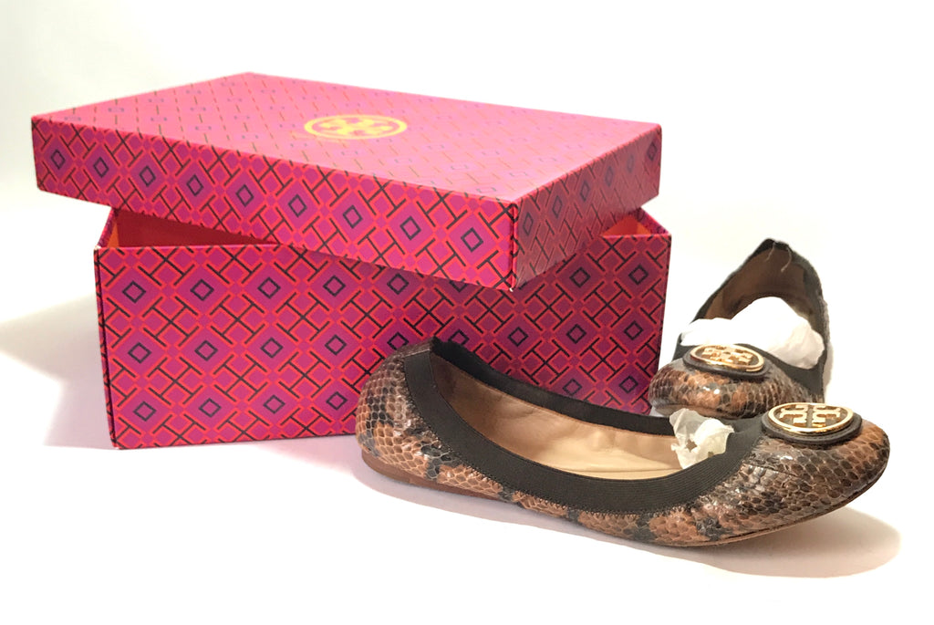 Tory Burch Snakeskin Reva Ballet Flats | Pre Loved |