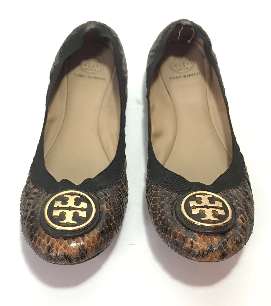 Tory Burch Snakeskin Reva Ballet Flats | Pre Loved |
