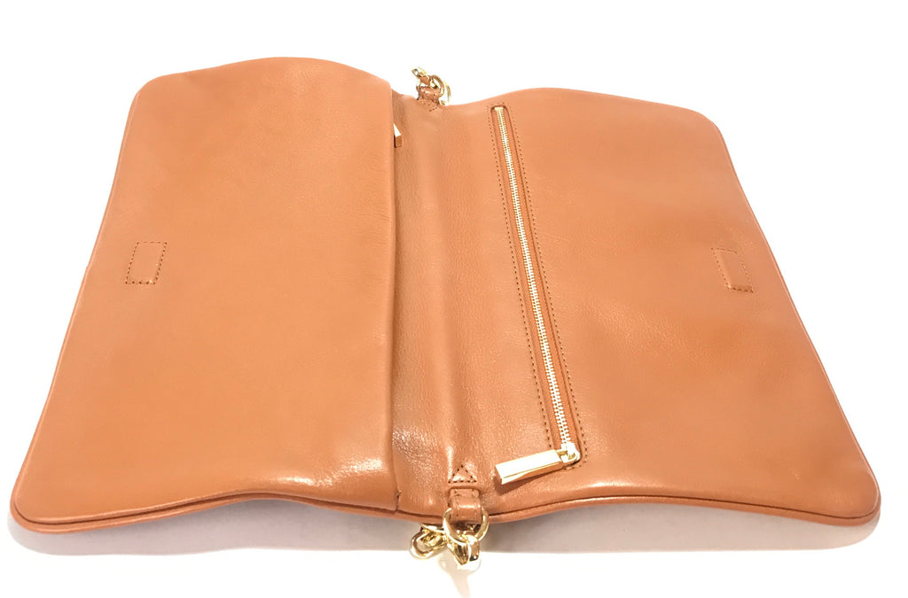 Tory Burch 'Bombe Reva' Tan Leather Shoulder Bag | Brand New |
