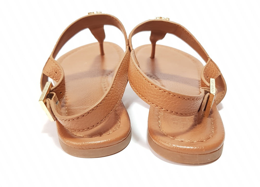 Tory Burch Tan T Strap Leather Sandals | Gently Used |
