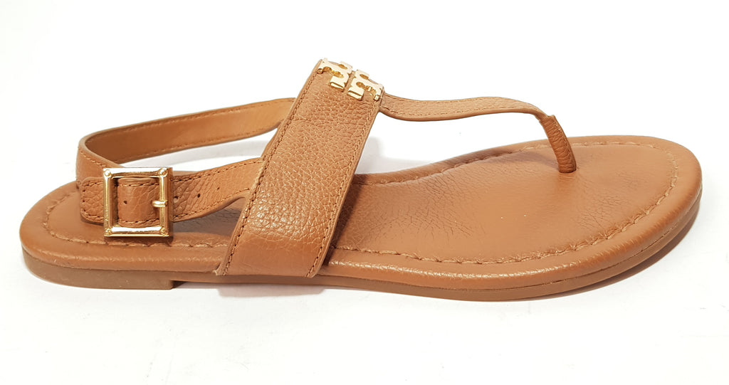 Tory Burch Tan T Strap Leather Sandals | Gently Used |