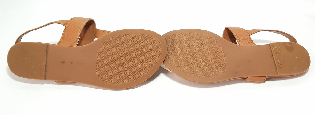 Tory Burch Tan T Strap Leather Sandals | Gently Used |