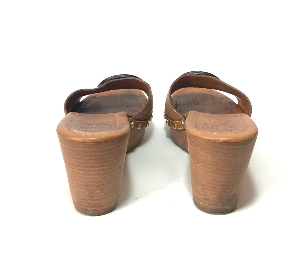 Tory Burch Tan Patti Leather Wedges | Pre Loved |