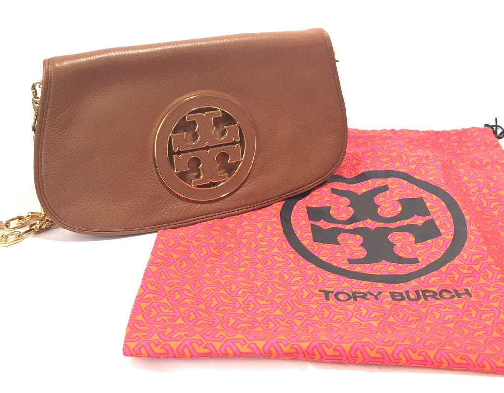 Tory Burch Tan Leather 'REVA' Clutch | Like New |