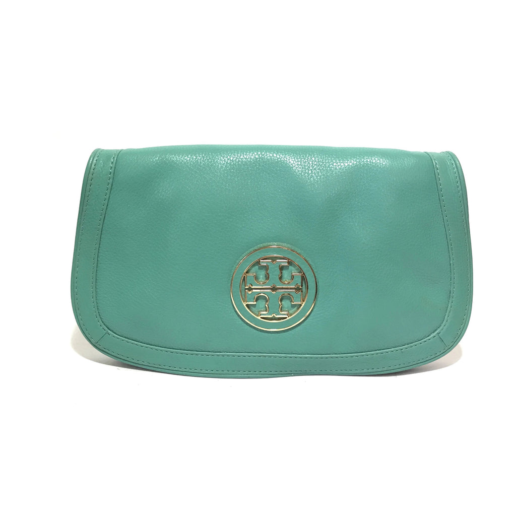 Tory Burch Teal 'AMANDA' Leather Cross Body Bag | Gently Used |