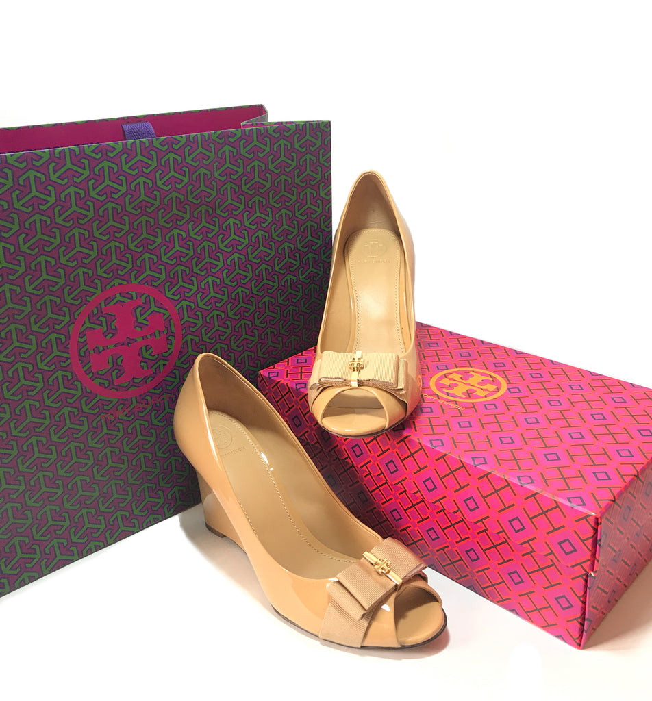 Tory Burch 'TRUDY' Camelia Pink Patent Wedges | Like New |