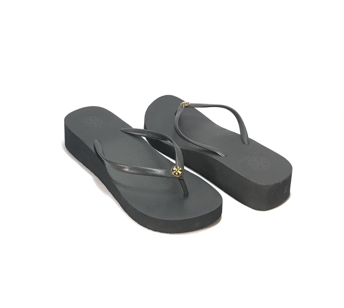 Tory Burch Black Wedge Flip Flops Gently Used Secret Stash