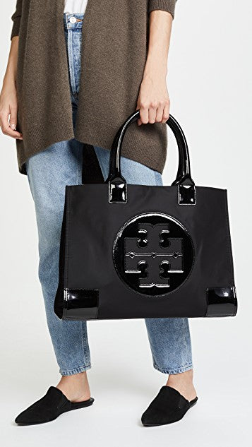 Tory Burch 'ELLA' Nylon Black Tote | Gently Used |