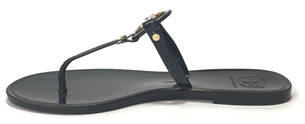 Tory Burch Black Jelly Thong Flats | Pre Loved |