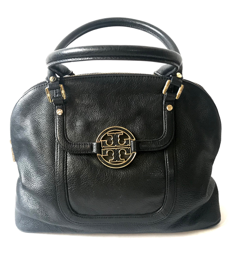 Tory Burch Black Leather Tote Bag | Pre Loved |