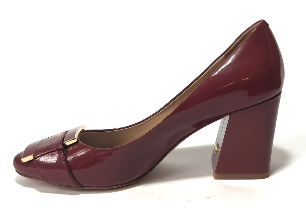 Tory Burch Maroon Buckle Patent Leather Pumps | Gently Used |