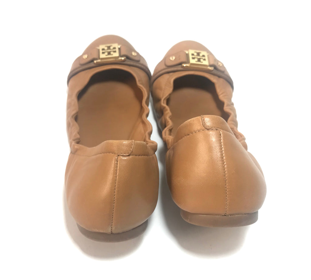 Tory Burch Tan Leather Ballet Flats | Pre Loved |