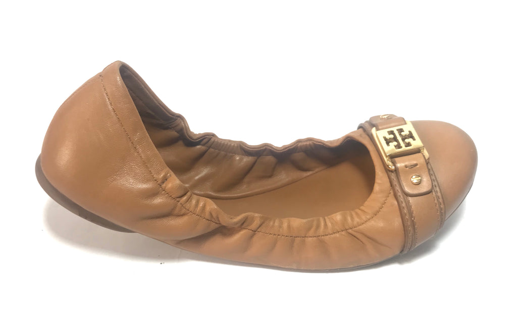 Tory Burch Tan Leather Ballet Flats | Pre Loved |