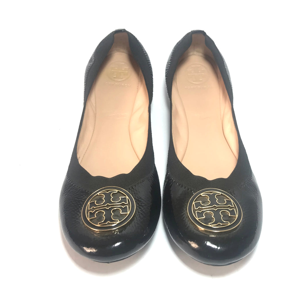 Tory Burch 'Caroline' Black Patent Leather Ballet Flats | Gently Used |