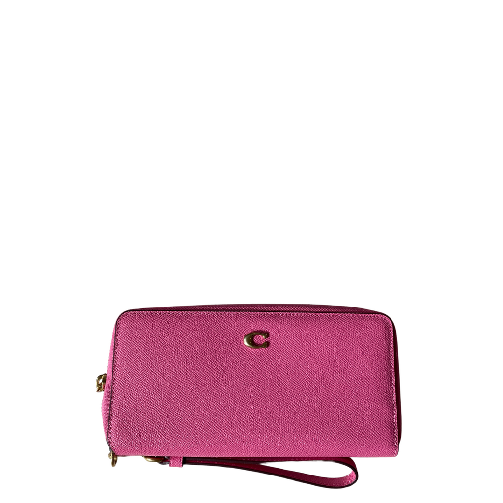 Coach Pink Leather Ziparound Wristlet | Gently Used |