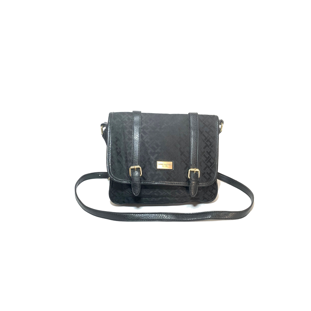 Tommy Hilfiger Monogram Black Satchel | Pre Loved |