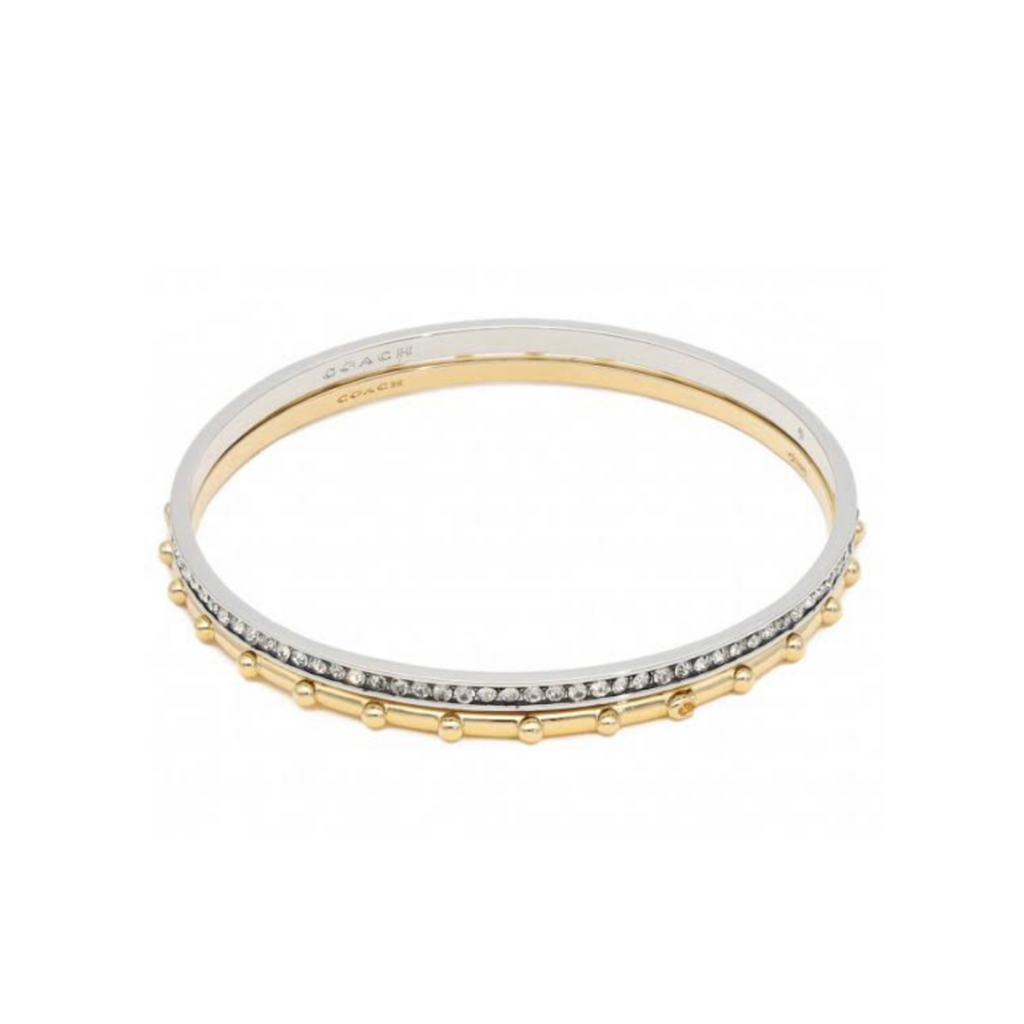 Coach C1006 Pegged & Pave Gold & Silver Bangles Set | Brand New |