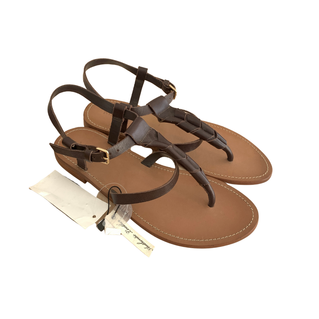 Mango Brown Leather Sandals | Brand New |