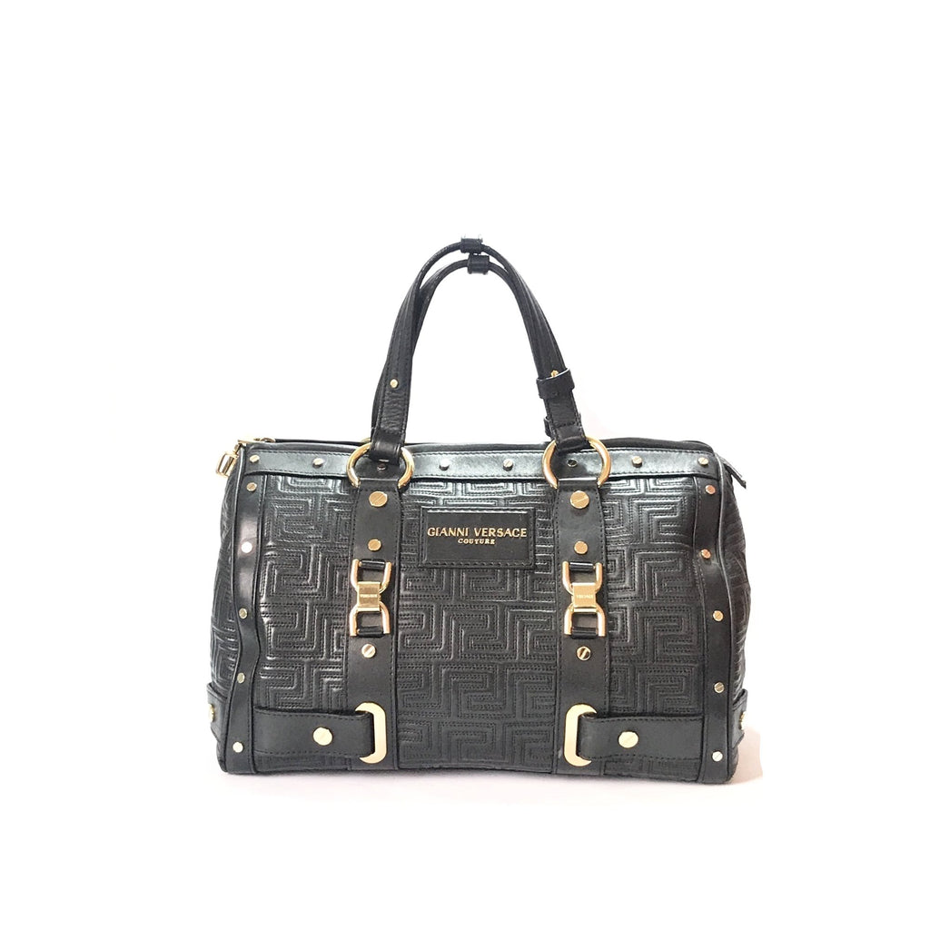 Gianni Versace Couture Black Leather Tote | Pre Loved |