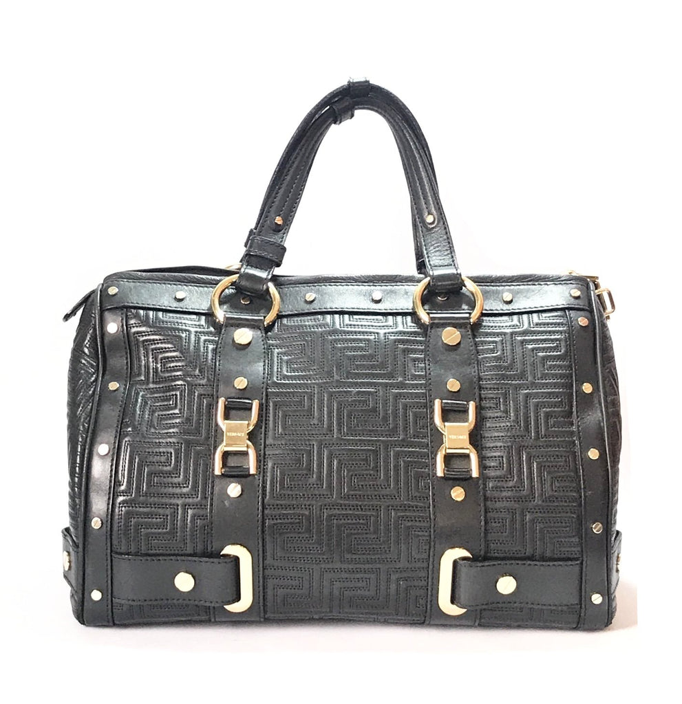 Gianni Versace Couture Black Leather Tote | Pre Loved |