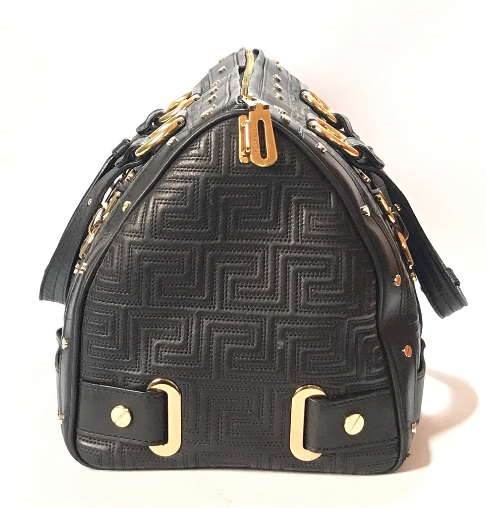 Gianni Versace Couture Black Leather Tote | Pre Loved |