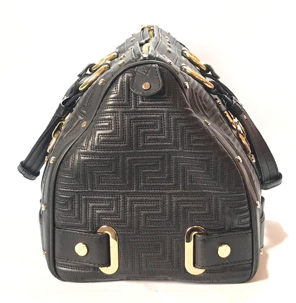 Gianni Versace Couture Black Leather Tote | Pre Loved |
