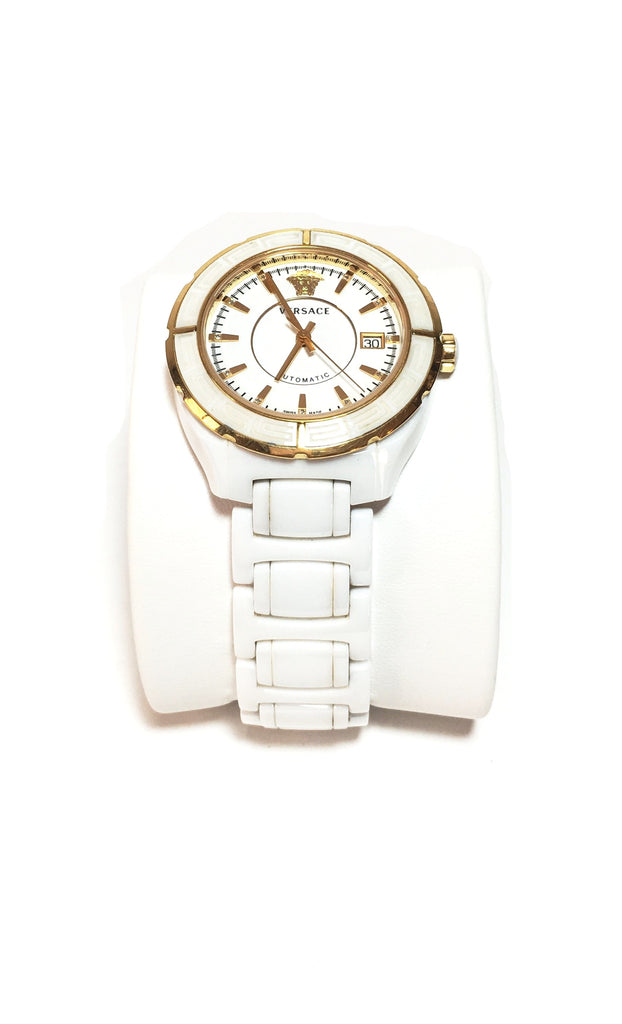 Versace Unisex 'DV One Collection' White Ceramic & Diamond Watch | Like New |