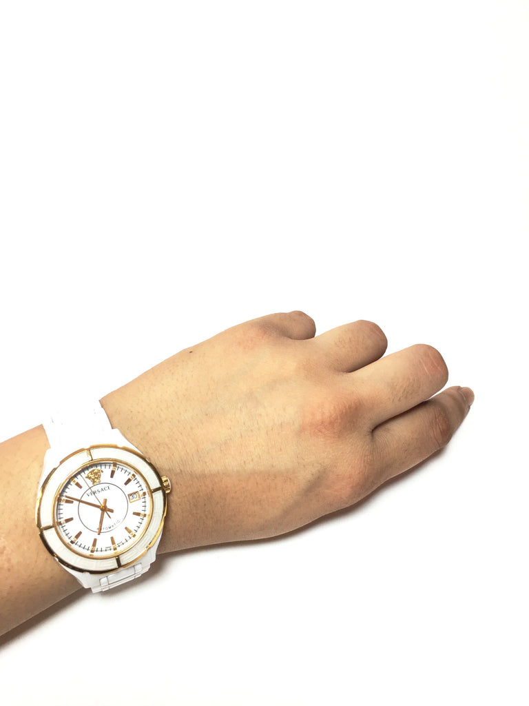 Versace Unisex 'DV One Collection' White Ceramic & Diamond Watch | Like New |