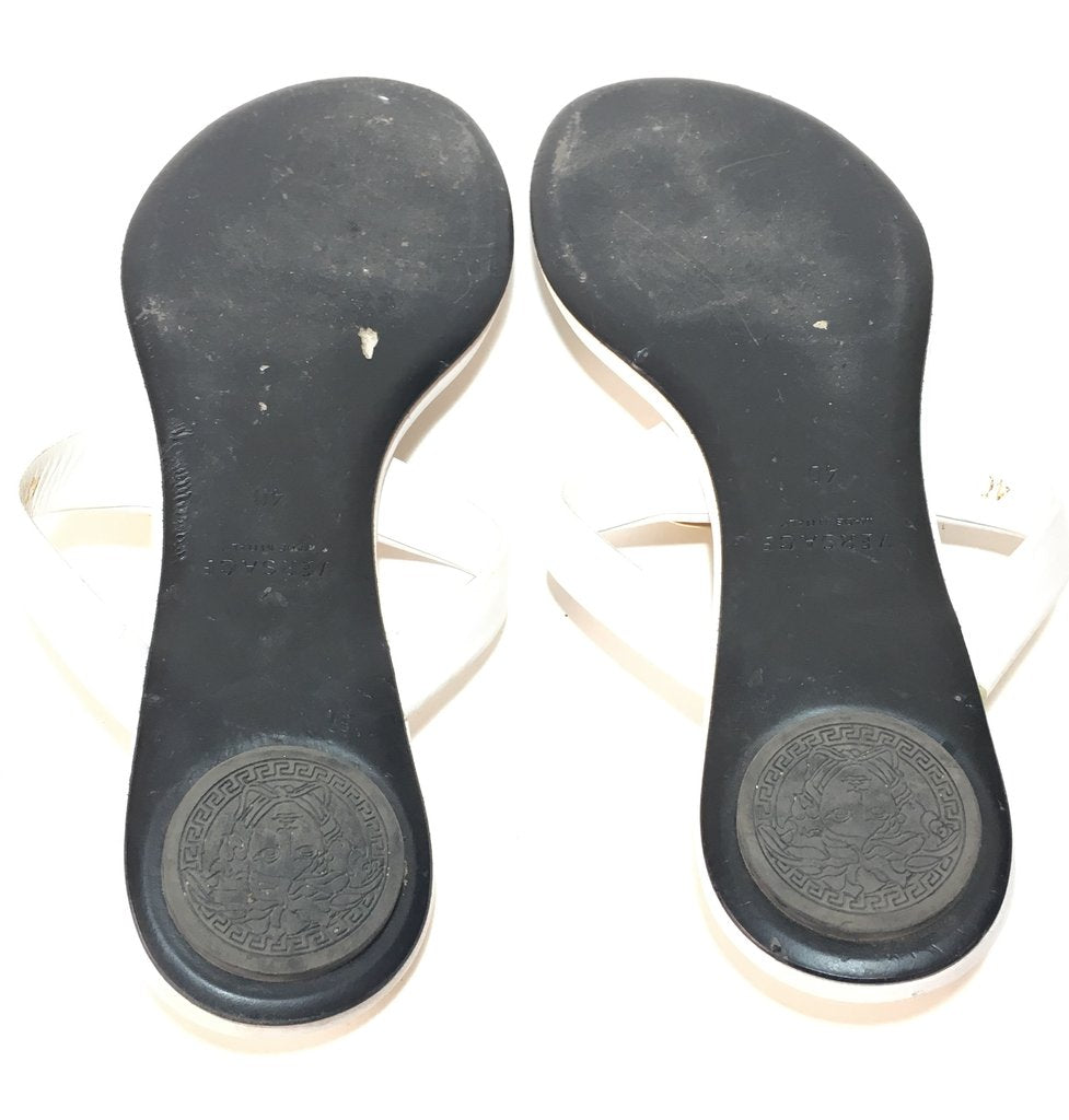 Versace White & Gold Thong Sandals | Gently Used |