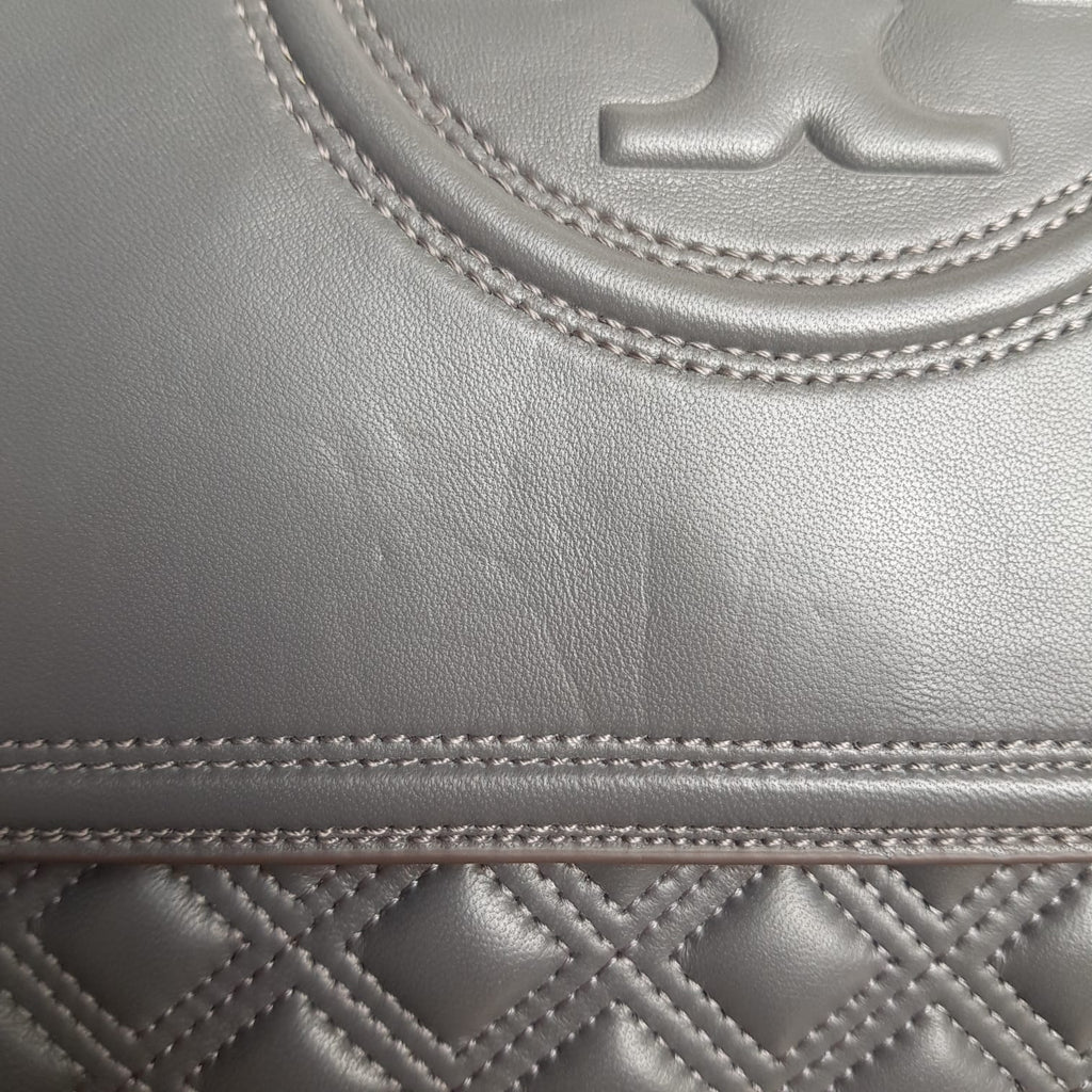 Tory Burch Grey 'Fleming' Shoulder Bag | Brand New |