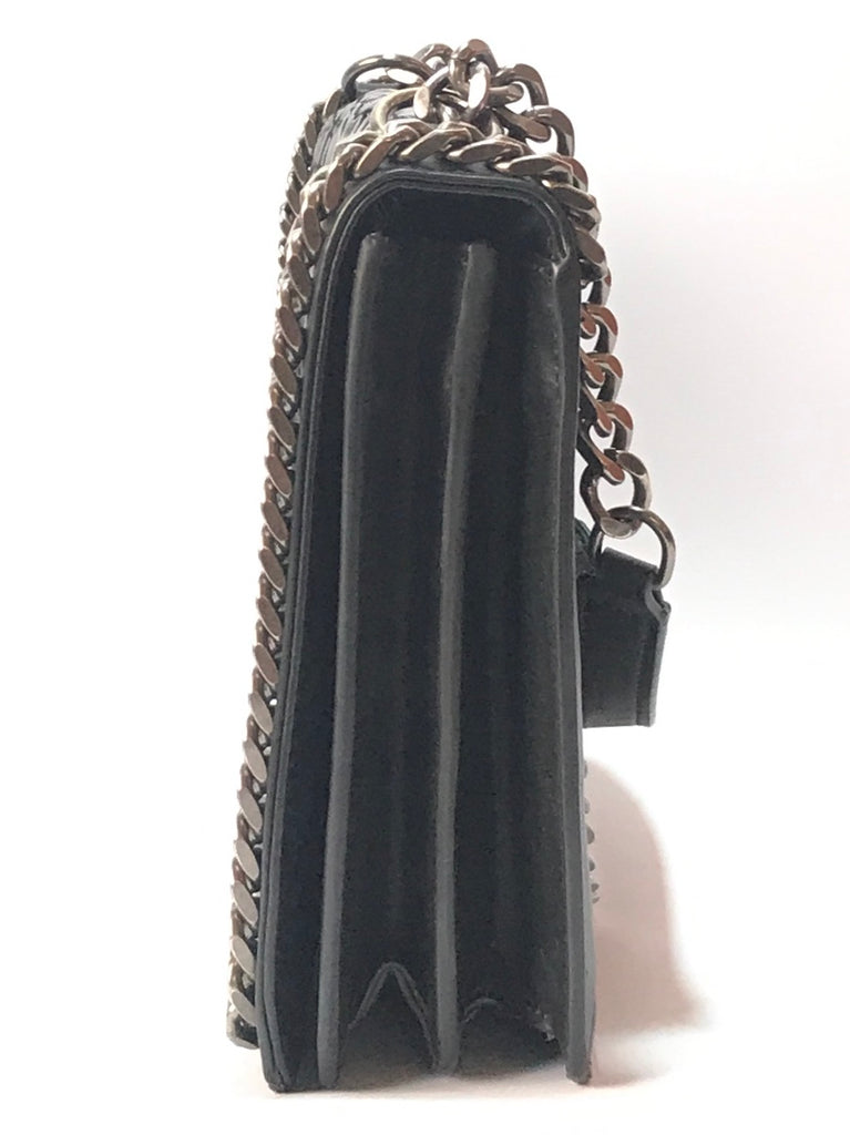 ZARA Black Croc Print & Chain Shoulder Bag | Gently Used |