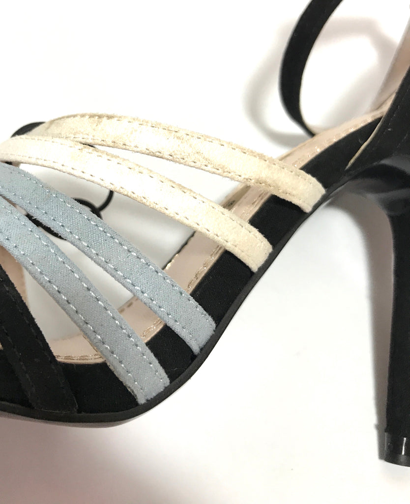 ZARA Black, Grey & White Suede Heels | Brand New |