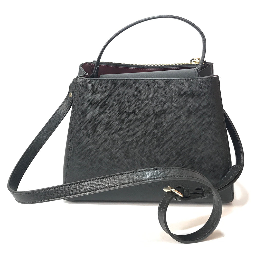 ZARA Black Textured Leather Bag | Like New |