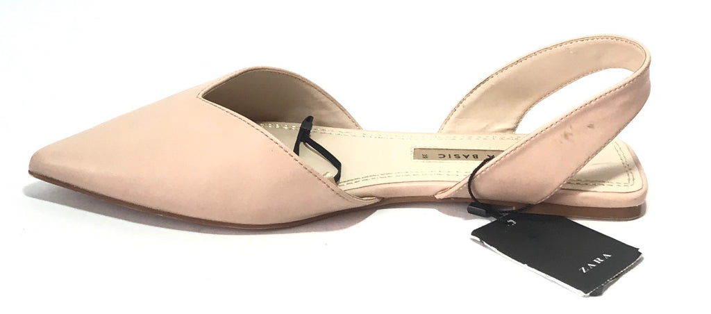ZARA Nude Pink Pointed Flats | Like New |