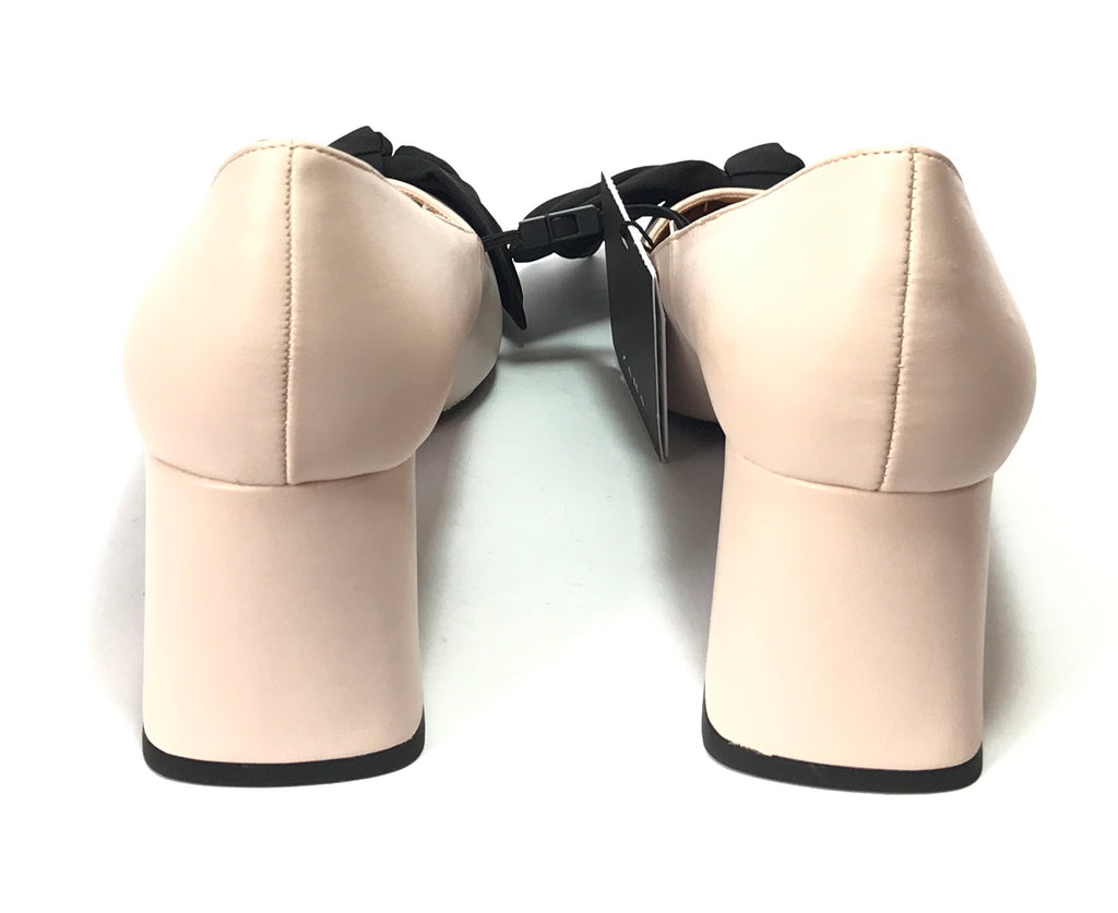 ZARA Pointed Nude Pink Bow Heels | Brand New |