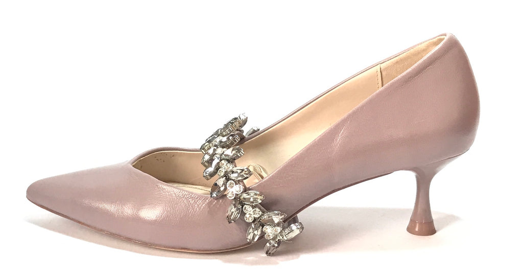 Zara Lilac Bejewelled Strap Kitten Heels | Gently Used |