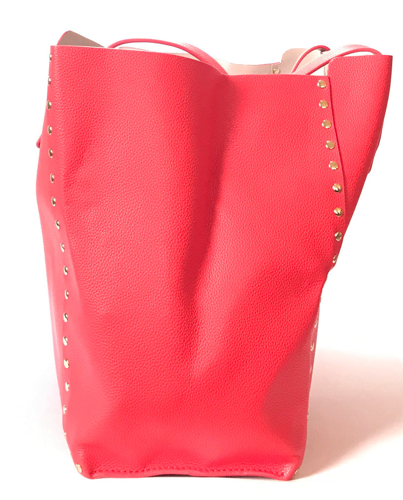ZARA Red with Silver Studs Shoulder Bag | Like New |