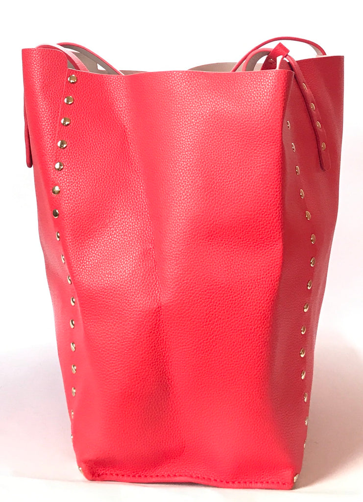 ZARA Red with Silver Studs Shoulder Bag | Like New |