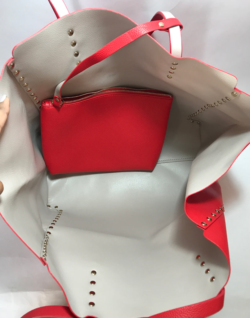 ZARA Red with Silver Studs Shoulder Bag | Like New |