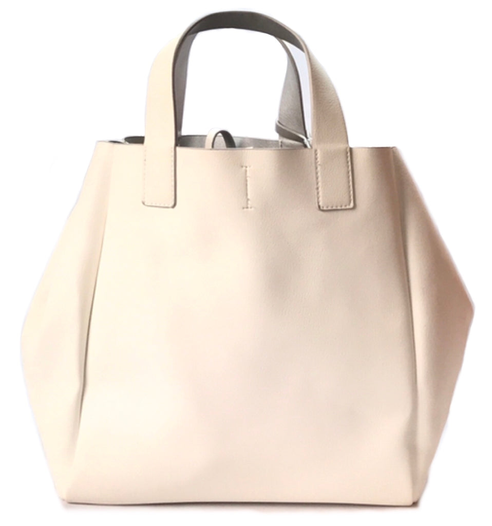 ZARA White & Silver Reversible Tote Bag | Like New |