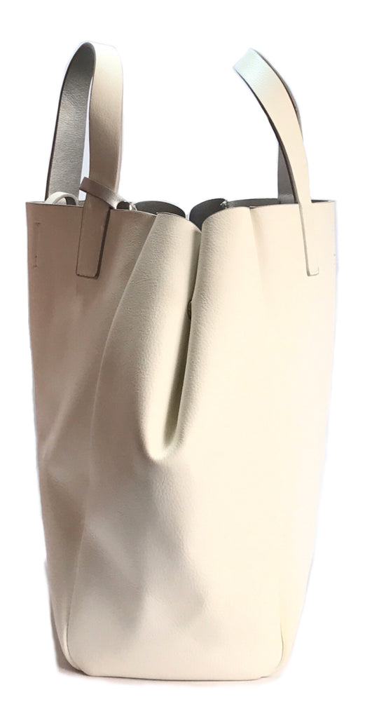ZARA White & Silver Reversible Tote Bag | Like New |