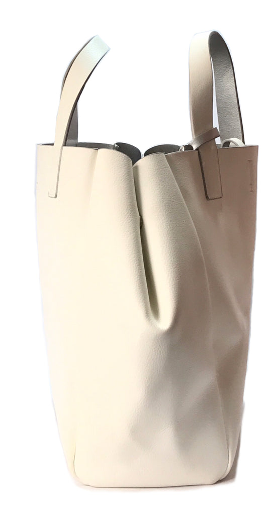 ZARA White & Silver Reversible Tote Bag | Like New |