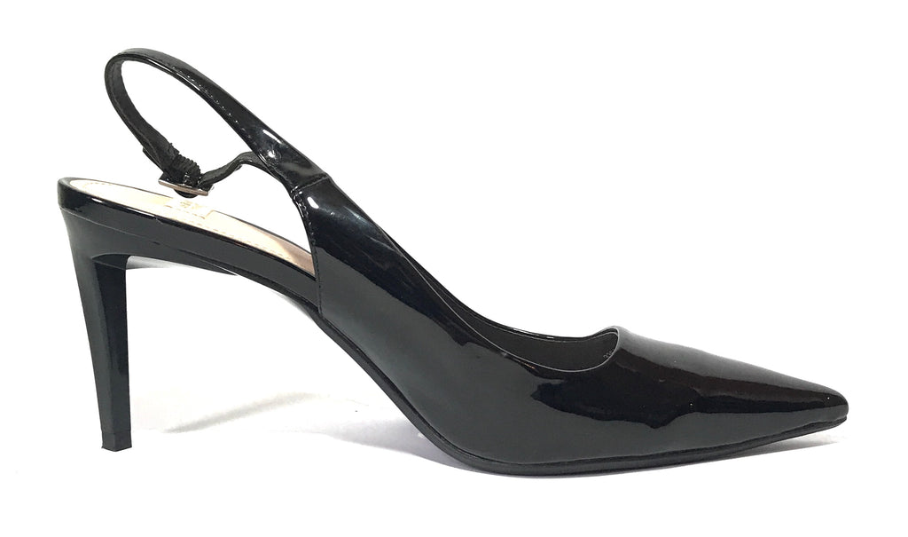 ZARA Black Pointed Sling Back Patent Heels | Gently Used |