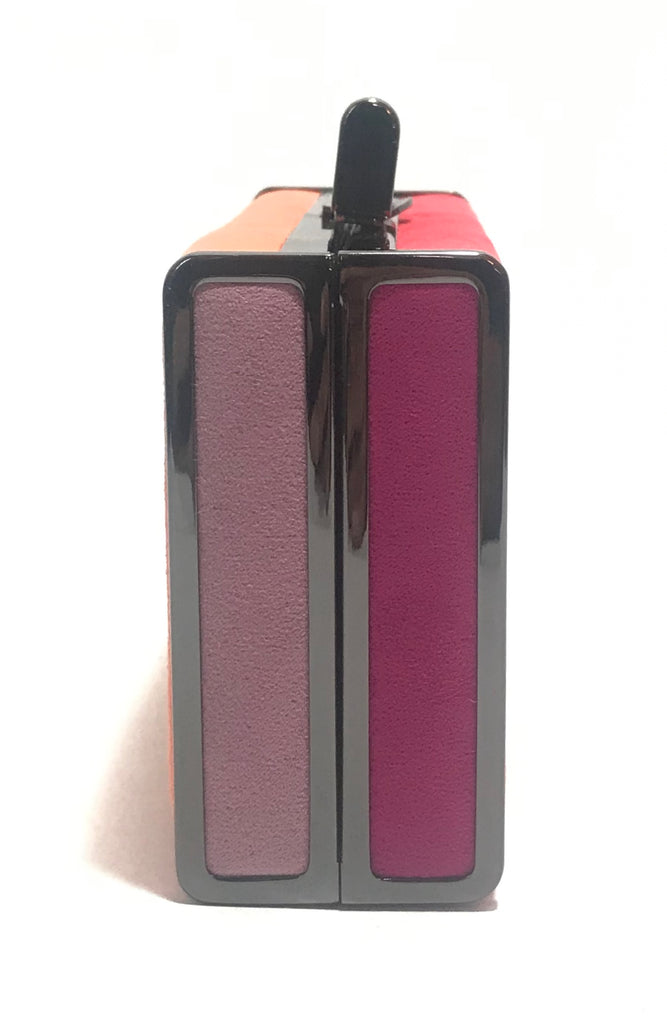 ZARA Colour Blocked Suede Box Clutch | Like New |